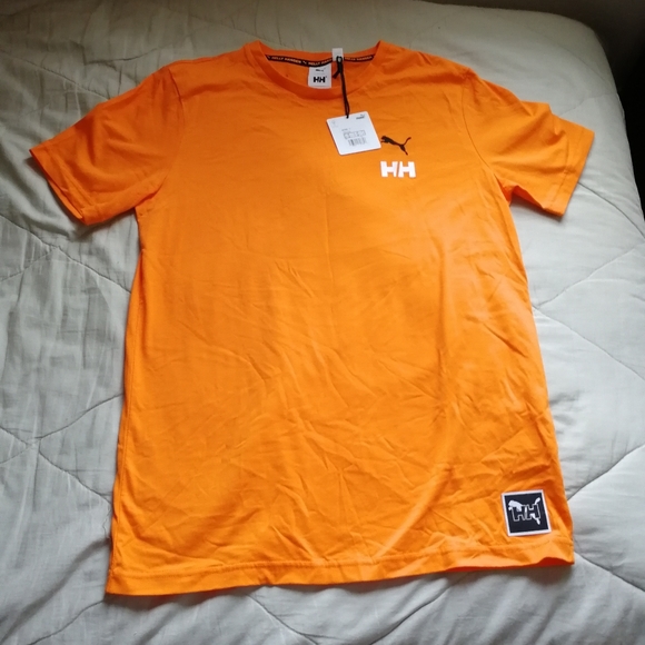 PUMA X HELLY HANSEN Orange Popsicle back graphic tee 100% Cotton Medium NWT - Picture 8 of 14